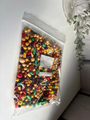 Lot de perles en bois Multi couleur