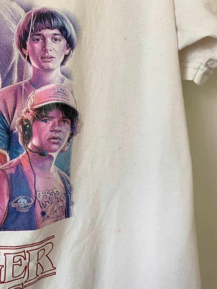 T-shirt imprimé Stranger Things blanc femme - Taille XL Pull&bear - photo numéro 4