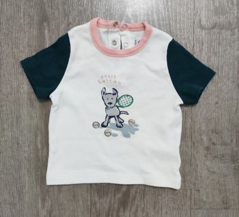 T-shirt manches courtes Petit Bateau, bébé 3 mois
