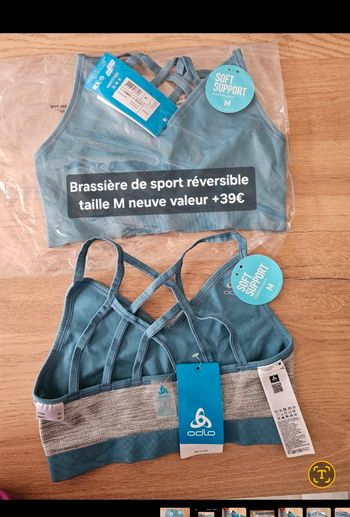 Brassière de sport ODLO réversible Seamless M femme neuve