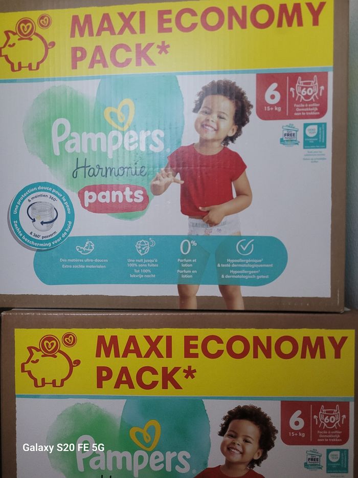 2 paquets pampers harmonie pants taille 6 - photo numéro 2