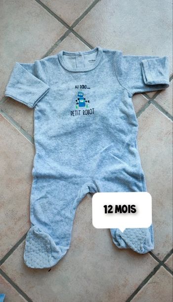 Pyjama Vertbaudet gris robot