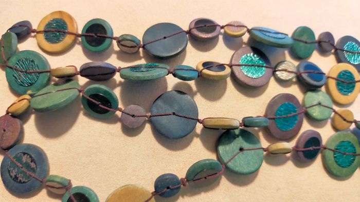 Collier long en pâte polymère – Style ethnique bohème – Collection Terres d’Ailleurs - photo numéro 7