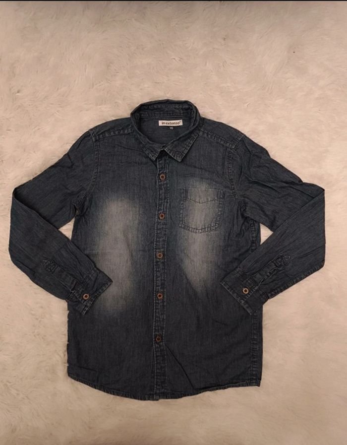 Chemise effet jean en coton T. 10 ans In Extenso