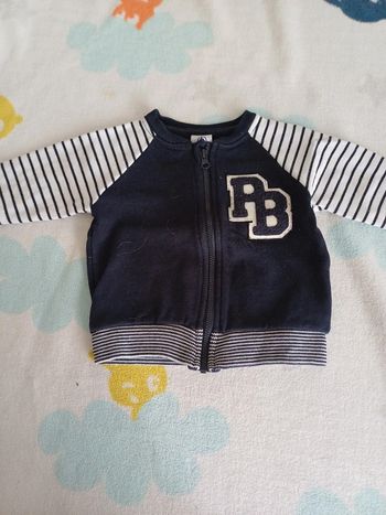 Gilet zippé Bleu marine 6 mois