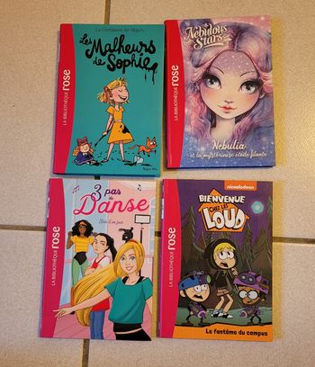 Lot de 4 livres bibliothèque rose