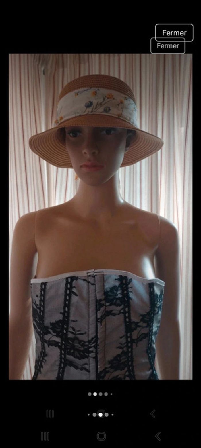 Corset Alcatraz Gothic blanc/noir taille M - photo numéro 4