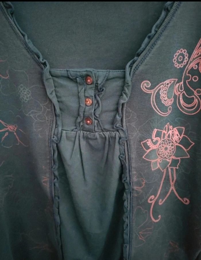 Tee-shirt manches 3/4 marron - photo numéro 5