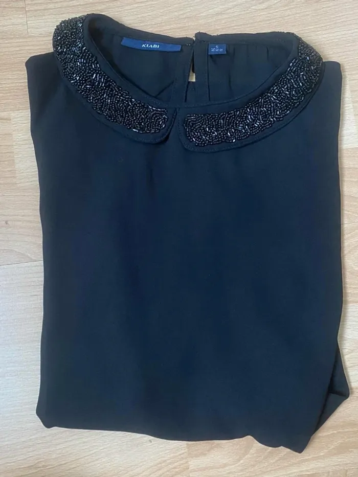 Blouse sans manches col claudine à perles 36 Kiabi - photo numéro 7
