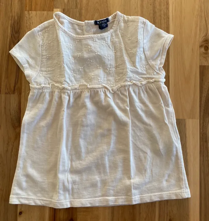 Top anche courte kiabi blanc cassé