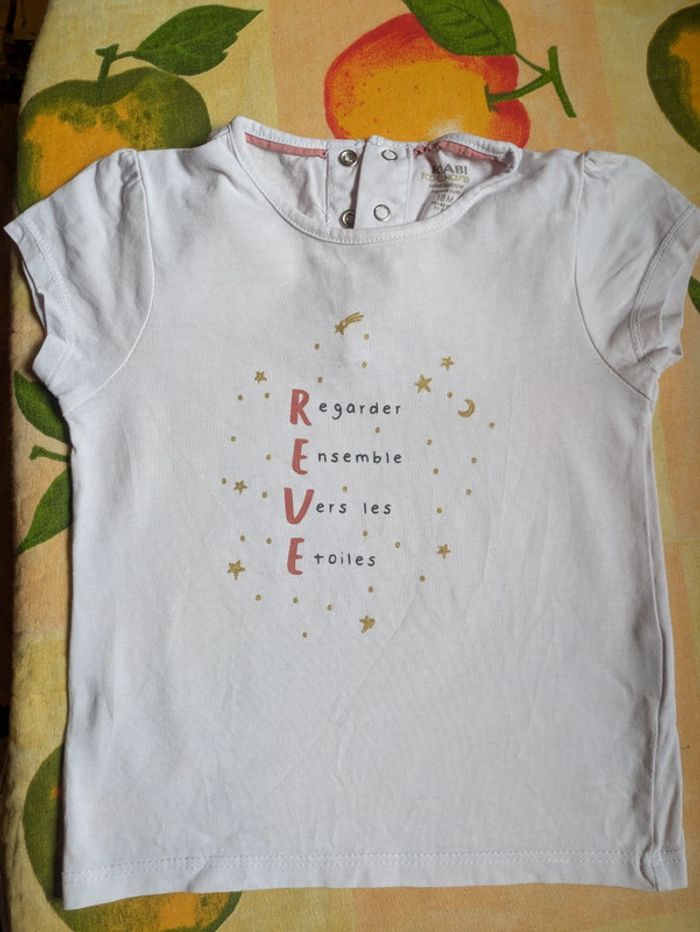 Tee-shirt fille rêve 18 mois