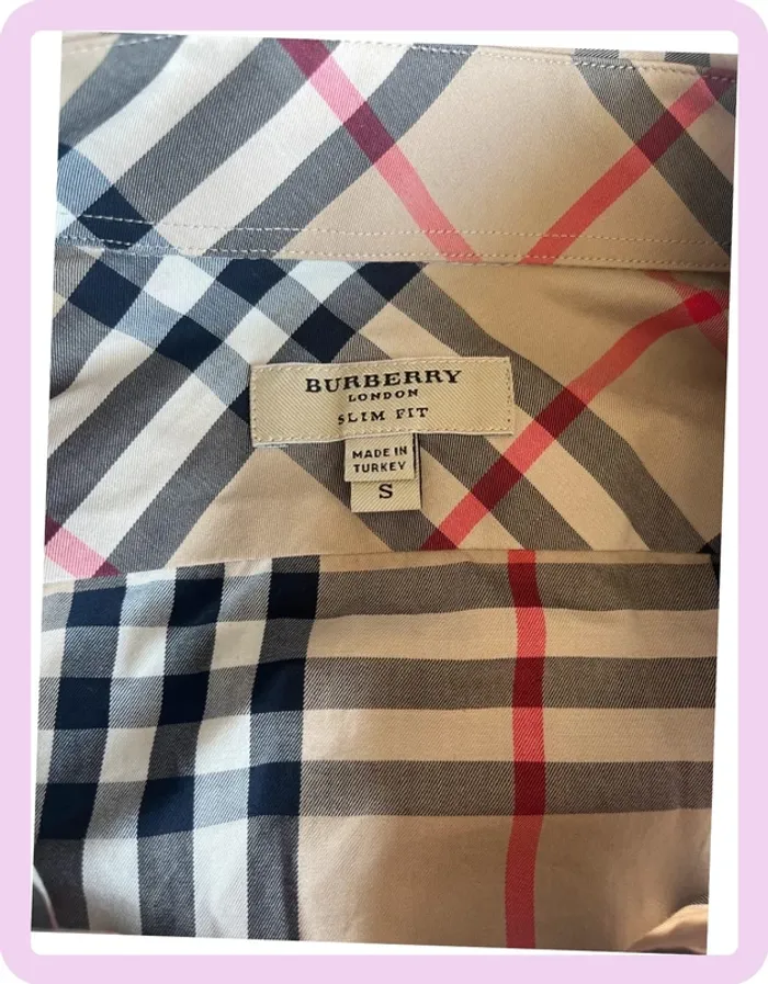 🧥 Chemise Burberry – Taille S – Manches longues beige à carreaux rouge, noir & blanc – Slim Fit 🧥 - photo numéro 5