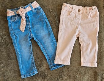Lot 2 jeans pantalons 6 mois tape à l'œil