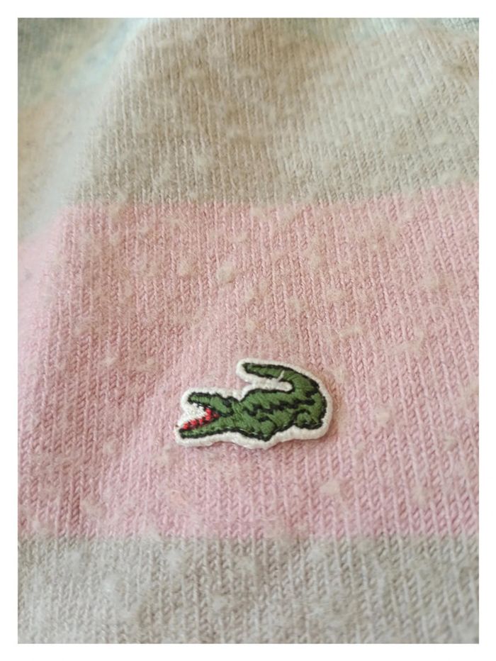Pull Lacoste pastel à rayures multicolores - vintage doux et cosy -- - photo numéro 4