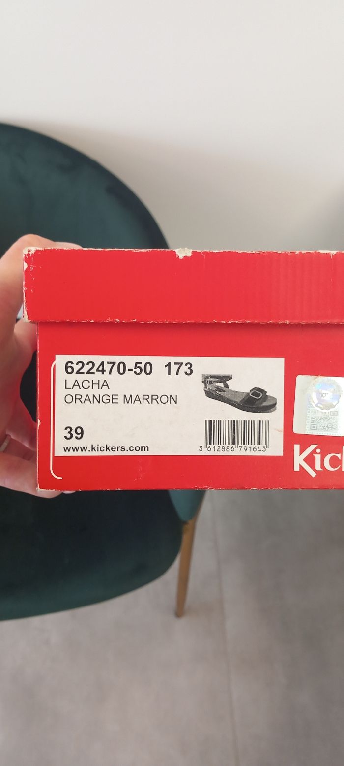 Sandale kickers orange et marron - photo numéro 7