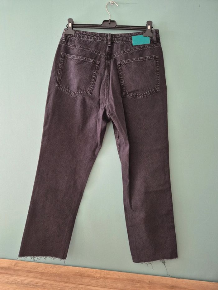 Jean straight cropped noir taille haute desigual taille 42 - photo numéro 7