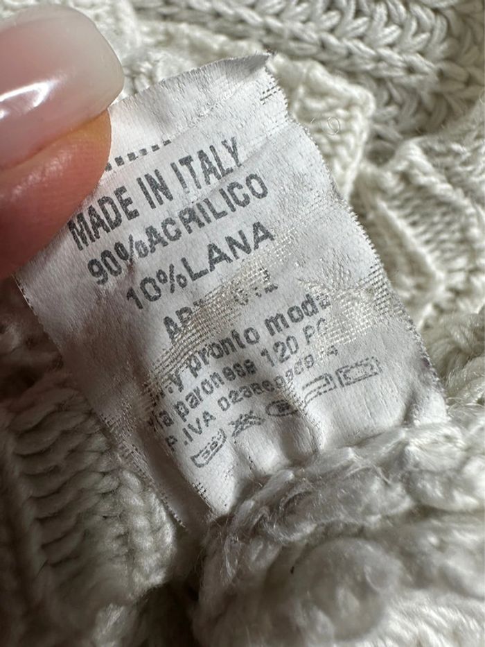 Robe pull oversize en crochet tricot beige crème T40/42 L/XL - photo numéro 5