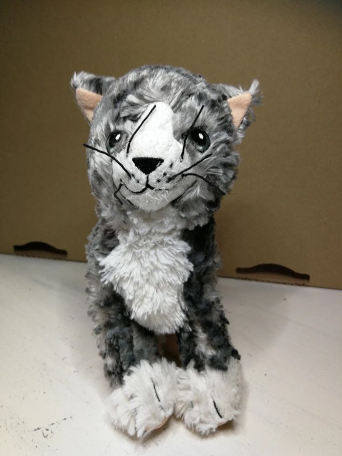 Peluche Doudou Chat Gris Blanc Ikea Lilleplutt 22 Cm