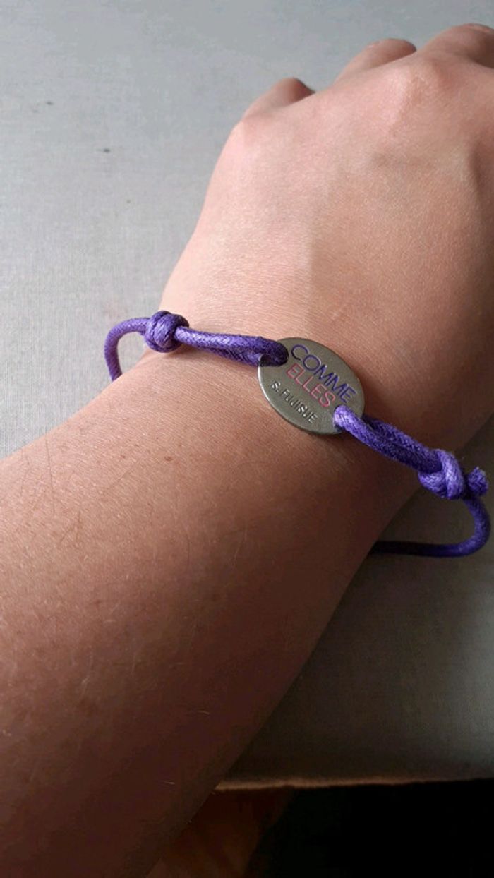 Bracelet cordon violet - photo numéro 2
