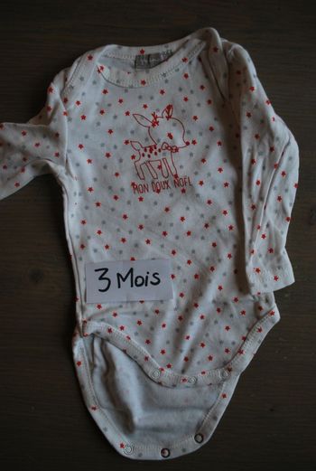 Body, manches longues, 3 mois, Grain de Blé