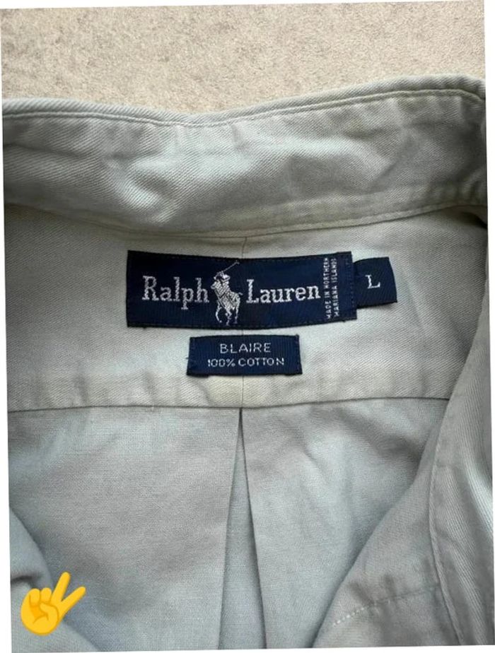 Chemise Ralph Lauren manches courte Taille L bleu Homme Men CHE132 - photo numéro 3
