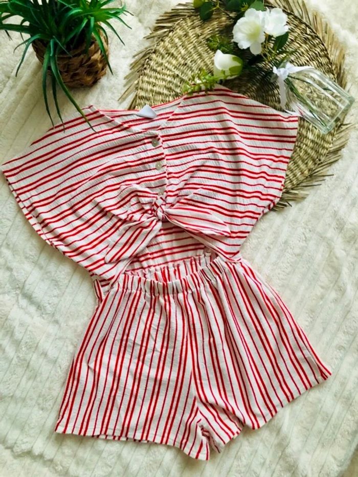 Combishort crème et rouge Zara