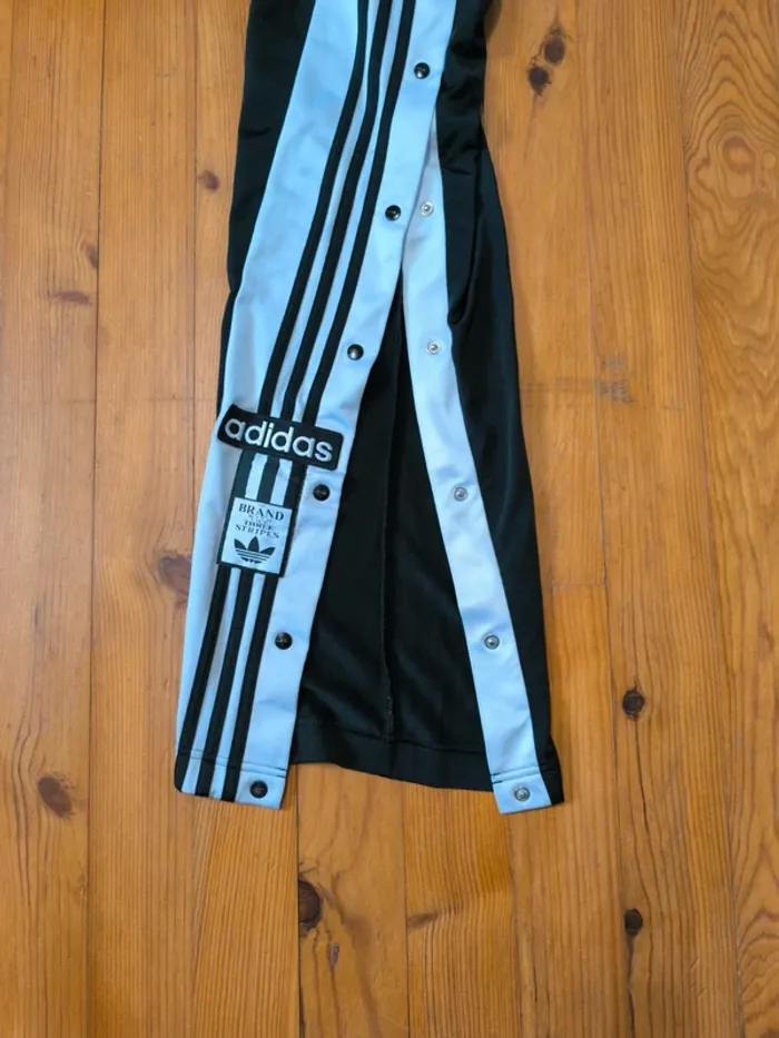 Pantalon Adidas - Adibreak - à boutons - Noir, blanc - Taille S - photo numéro 6