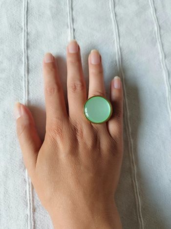 bague taille ajustable en acier inoxydable doré