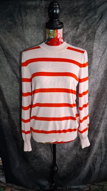 Pull léger rayures orange Esprit