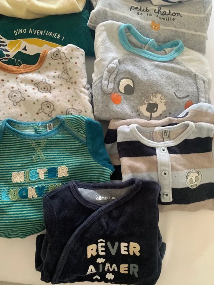 Pyjamas une pièce manches longues 3 mois - photo numéro 2