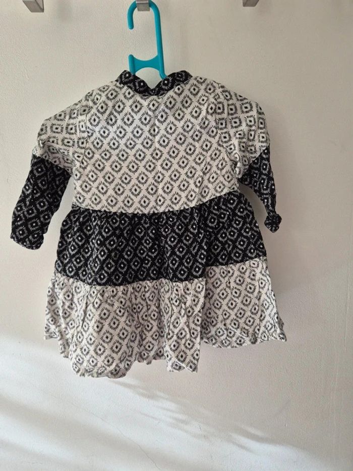 Robe manches longues imprimé ikat pour bébé fille 6 mois - photo numéro 5