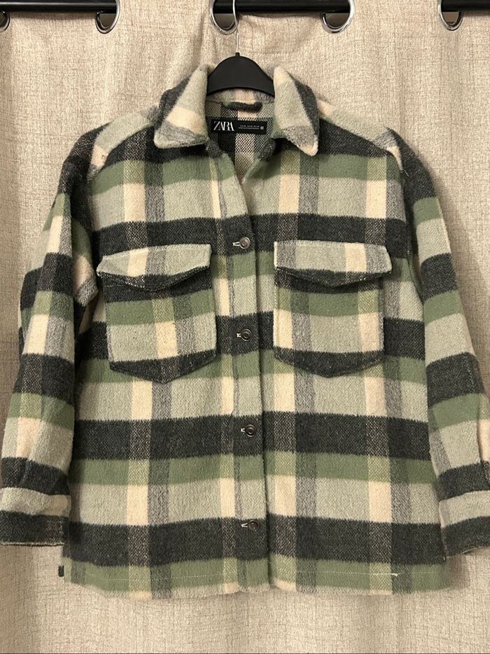 Veste sur chemise à carreaux Zara - photo numéro 5