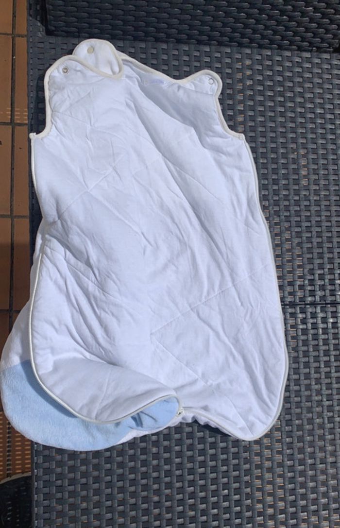 Gigoteuse nid d’ange bébé bleu/blanc 0/6 mois - photo numéro 4