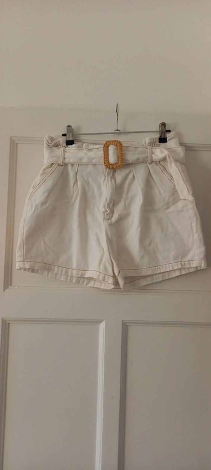 Short en jean taille haute blanc missguided 38