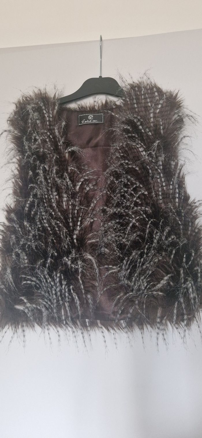Gilet sans manches plumes fines