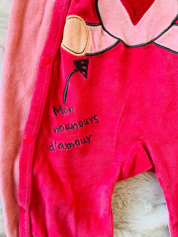 Pyjama velours nounours cœur 18 mois - photo numéro 2