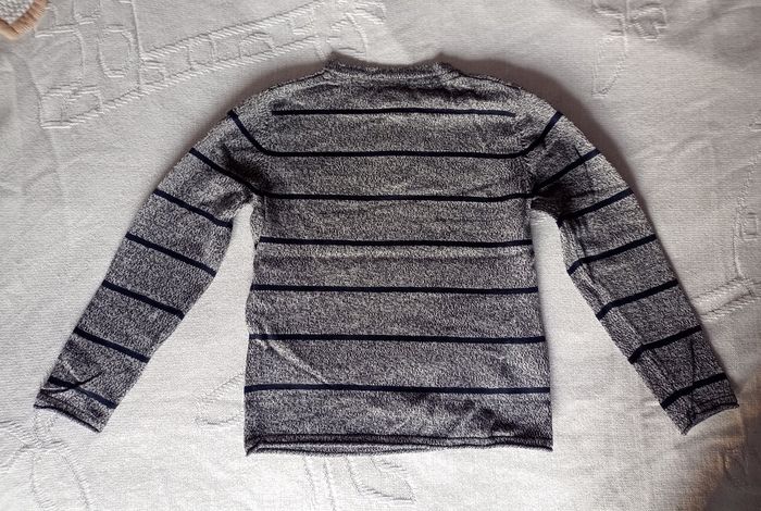 Pull rayé gris Kiabi garçon 5 ans - photo numéro 2