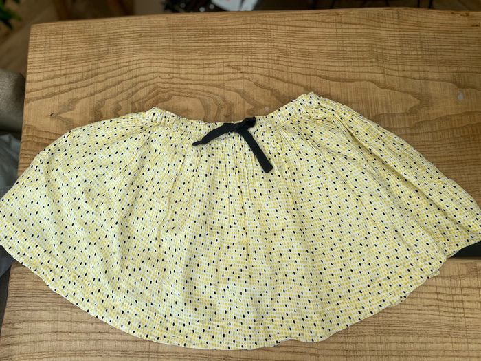 Jupe d’été marese taille 14 ans fille été jaune blanche à pois
