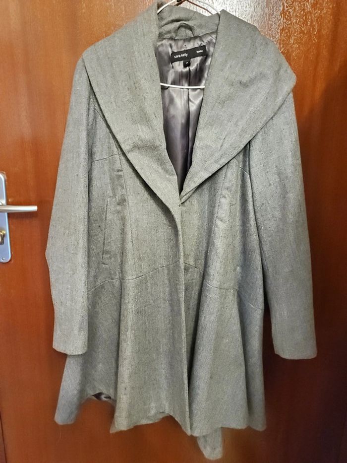 Manteau cintré évasé gris Sara Kelly T38 neuf - photo numéro 3