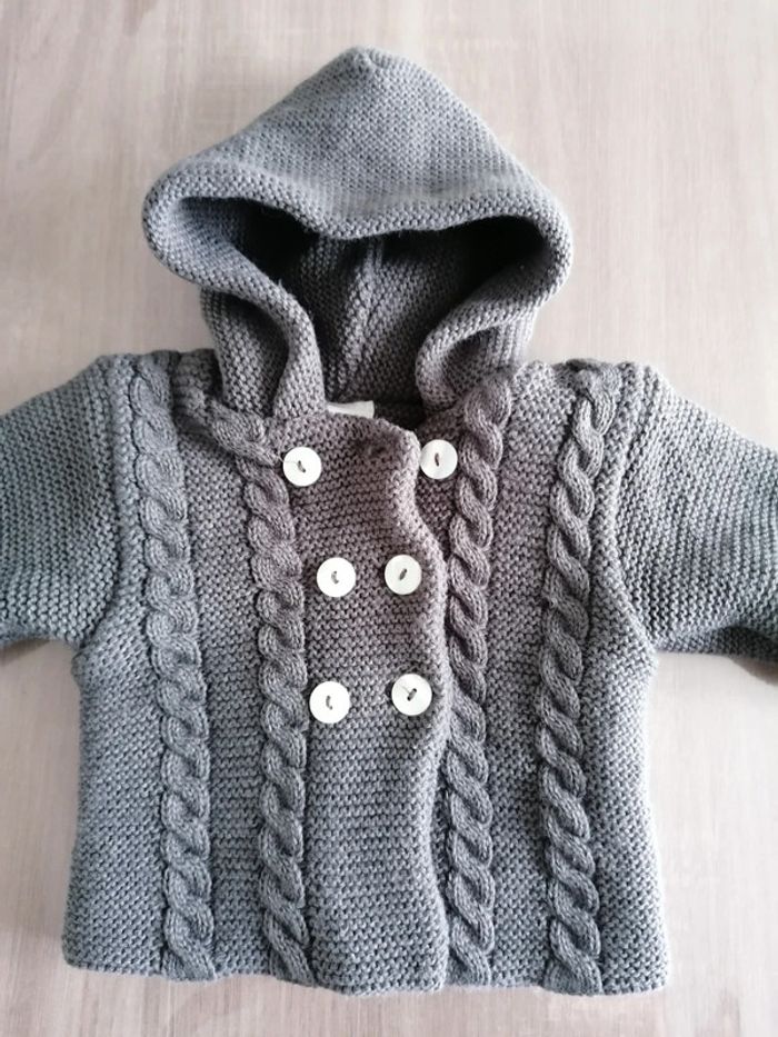 Gilet/ blouson à capuche doublé Boîte à Malices 3 mois - photo numéro 2