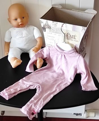 Combinaison bébé 3 mois col roulé en coton