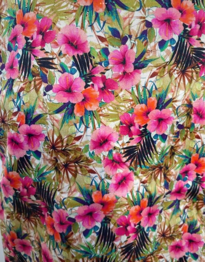 jupe naf naf 36 peu porté motifs fleurs tropicales - photo numéro 6