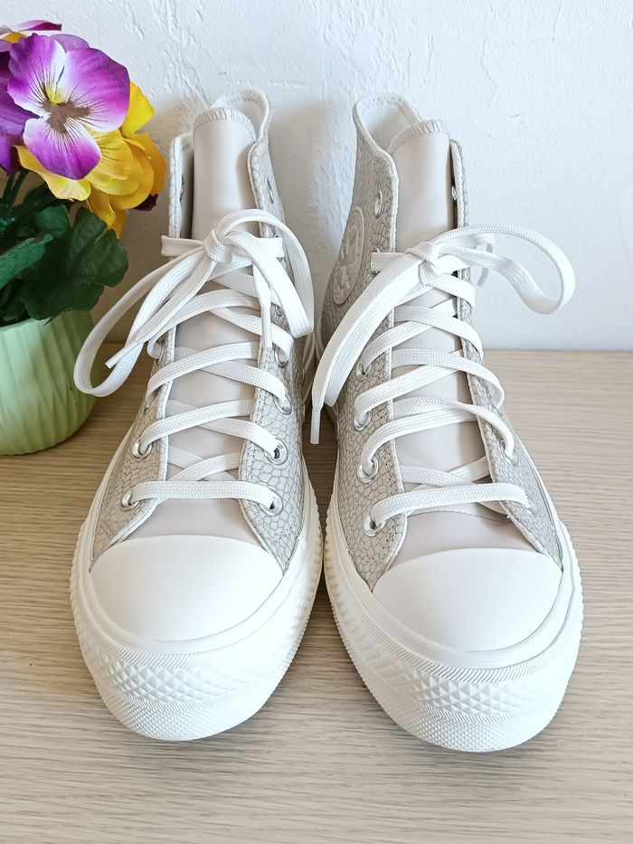 Converse plateforme croco en cuir - photo numéro 2