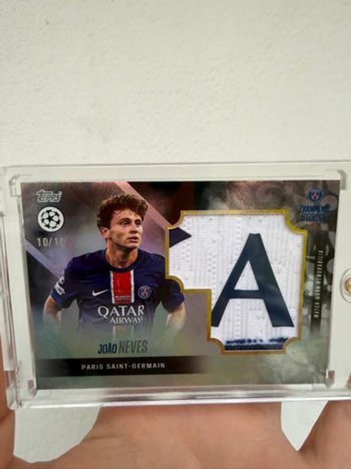 Topps PSG Joâo Neves auto Patch Maillot Relic 10/10 champions d’Europe - photo numéro 4
