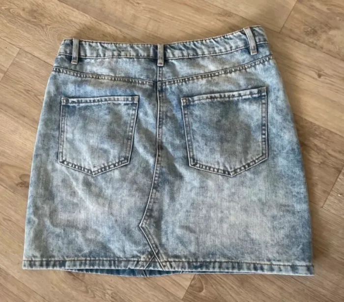Cache-cache, minijupe en jean bleu, délavé, femme, taille 42 - photo numéro 2