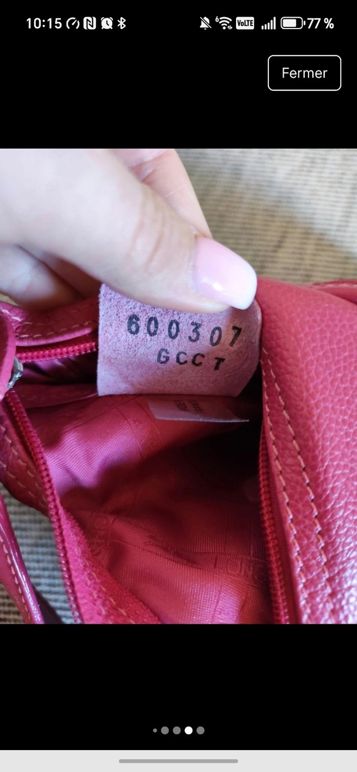 sac longchamp cuir rose - photo numéro 8