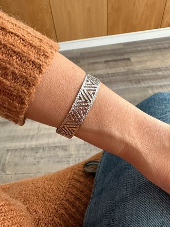 Bracelet jonc en cire inoxydable argent