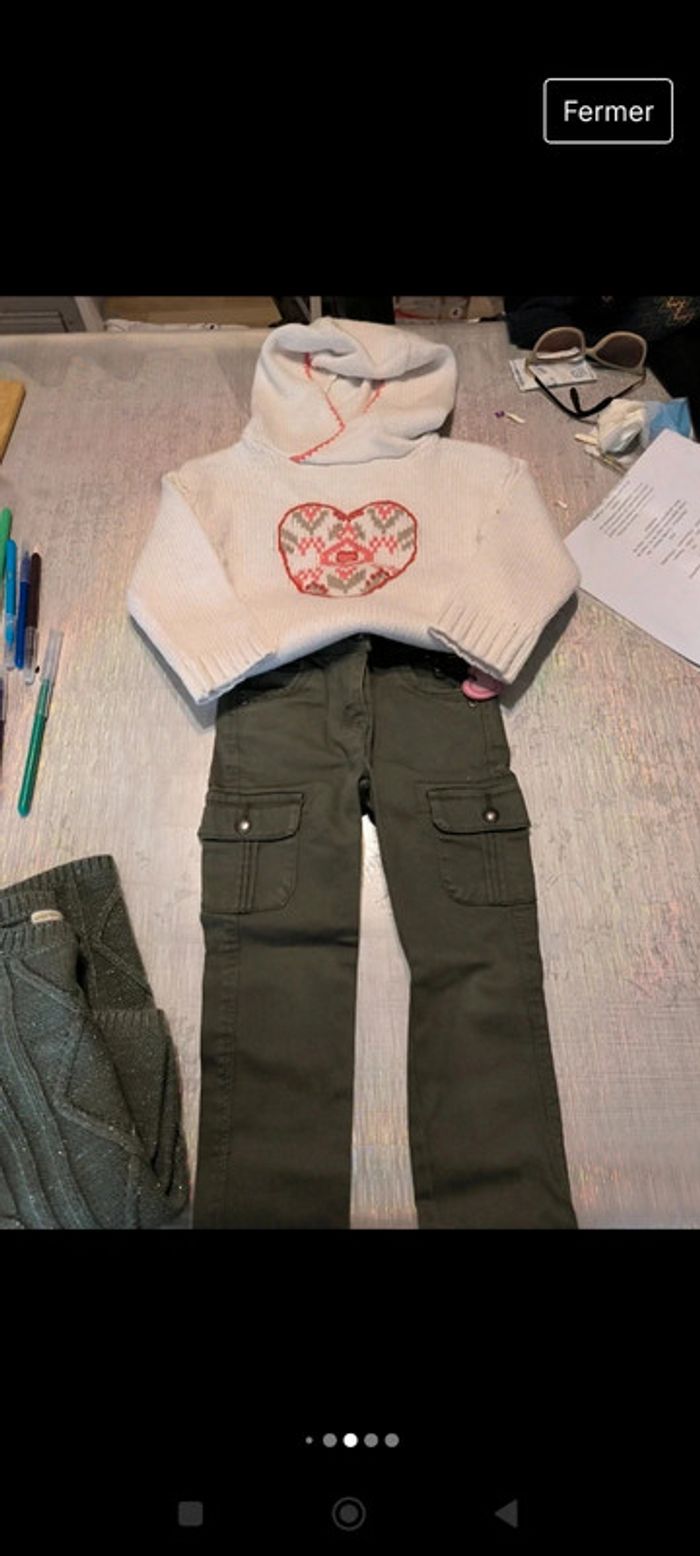 Pantalon droit vert avec poches - photo numéro 3