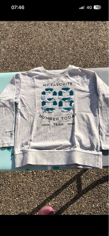 T-shirt manches longues sweat pull gris garçon 4ans okaidi