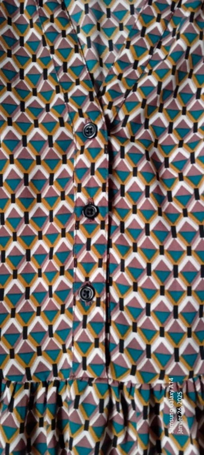 Tunique fluide motif losanges arlequin coloré marron femme xs primark - photo numéro 10